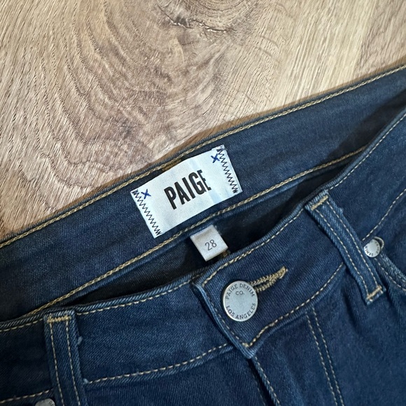 Paige dark blue skinny jeans. - Picture 3 of 4